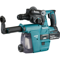 Makita DHR243 18v LXT Cordless SDS Hammer Drill and Dust Unit 2 x 4.2ah Li-ion Charger Case & Accessories