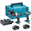 Makita DLX2145 18v Cordless LXT Combi Drill & Impact Driver Kit 2 x 3ah Li-ion Charger Case