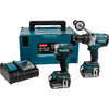 Makita DLX2176 18v Cordless LXT Brushless Combi Drill and Impact Driver Kit 2 x 5ah Li-ion Charger Case