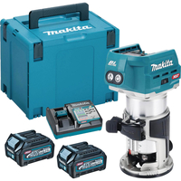 Makita RT001G 40v XGT Cordless Brushless 1/4" Trim Router 2 x 2.5ah Li-ion Charger Case