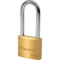 Masterlock 40mm V Line Brass Padlock with 51mm Long Shackle Keyed Alike to 3142