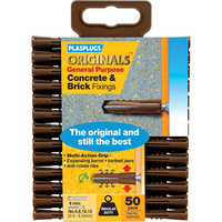 Plasplugs Regular Duty General Purpose Concrete & Brick Fixings Pack of 50