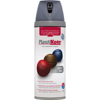 Plastikote Premium Matt Aerosol Spray Paint Grey 400ml