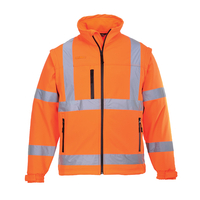Portwest 2 in 1 Waterproof Hi Vis Softshell Jacket Orange M