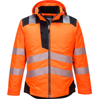 Portwest PW3 Hi Vis Winter Rain Jacket Orange / Black 4XL