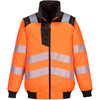 Portwest PW3 Mens Hi Vis 3 in 1 Pilot Jacket Orange / Black 2XL