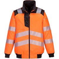 Portwest PW3 Mens Hi Vis 3 in 1 Pilot Jacket Orange / Black L