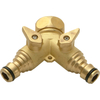 Rehau 3/4" BSP Brass Hose Pipe 2 Way Threaded Tap Connector