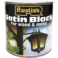 Rustins Satin Paint Black 500ml