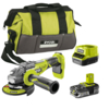Ryobi R18AG7 ONE+ 18v Cordless Brushless Angle Grinder 125mm 1 x 2.5ah Li-ion Charger Bag