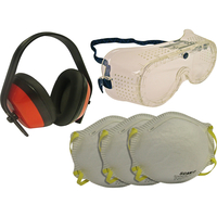 Scan 5 Piece Safety Kit with Goggles,  Earmuff & Masks