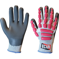 Scan Anti Impact Latex Cut 5 Gloves Grey / Pink L