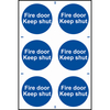 Scan Fire Door Keep Shut Sign Pack of 6 100mm 100mm Standard