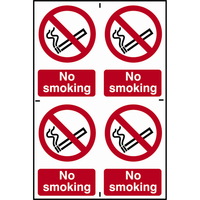 Scan No Smoking Sign Pack of 4 100mm 150mm Standard