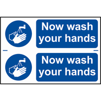 Scan Now Wash Your Hands Sign Pack of 2 300mm 100mm Standard