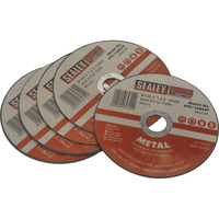 Sealey 100mm x 1.2mm x 16mm Bore Angle Grinder Cutting Disc for Metal Pack of 5