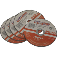 Sealey 100mm x 1.6mm x 16mm Bore Angle Grinder Cutting Disc for Metal Pack of 5
