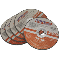 Sealey 100mm x 3mm x 16mm Bore Angle Grinder Cutting Disc for Metal Pack of 5