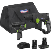 Sealey 10.8v Cordless SDS Drill and Impact Driver Kit 1 x 2ah & 1 x 4ah Li-ion Charger Bag