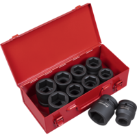 Sealey 11 Piece 1" Drive Hexagon Impact Socket Set Metric and Imperial 1"