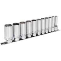 Sealey 11 Piece 3/8" Drive Deep Lock On Hexagon Socket Set Imperial 3/8"