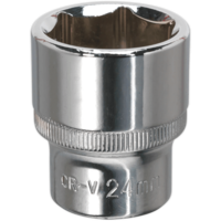 Sealey 1/2" Drive Hexagon WallDrive Socket Metric 1/2" 24mm