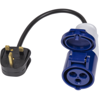 Sealey 13A/16A Trailing Plug and 2P+E Blue Socket Cable Set 0.35m
