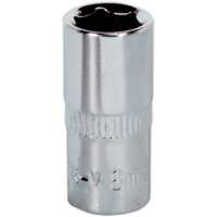 Sealey 1/4" Drive Hexagon WallDrive Socket Metric 1/4" 8mm