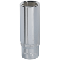 Sealey 1/4" Drive Polished Deep Hexagon WallDrive Socket Metric 1/4" 13mm