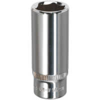 Sealey 1/4" Drive Polished Deep Hexagon WallDrive Socket Metric 1/4" 14mm