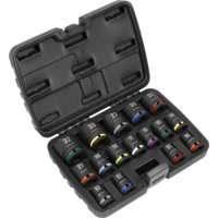 Sealey 16 Piece 1/2" Drive Hexagon Impact Socket Set 1/2"