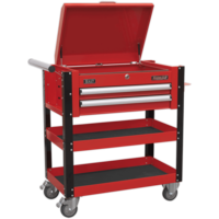 Sealey 2 Drawer Heavy Duty Mobile Tool and Parts Trolley Red