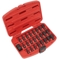 Sealey 25 Piece Impact Torx,  Hex and Spline Socket Bit Set 1/2"