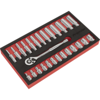Sealey 27 Piece 1/4" Drive Socket Set in Foam Module 1/4"