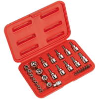 Sealey 29 Piece Combination Drive Torx Socket and Security Bit Set Combination