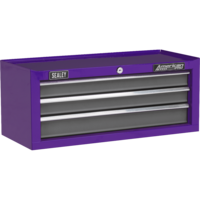 Sealey 3 Drawer Mid Tool Chest Purple / grey