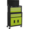 Sealey 6 Drawer Top Chest and Tool Roller Cabinet Combination Black / Green