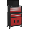Sealey 6 Drawer Top Chest and Tool Roller Cabinet Combination Black / Red