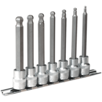 Sealey 7 Piece 3/8" Drive Ball End Hexagon Socket Bit Set Metric 3/8" 100mm