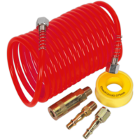 Sealey AHK03 Coiled Air Line Hose Kit 5mm 5m