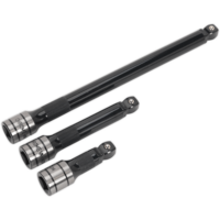 Sealey AK7692 1/2 Drive 3 Piece Wobble Rigid Extension Bar Adaptor and Universal Joint Set 1/2"