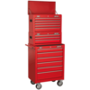 Sealey American Pro 14 Drawer Roller Cabinet,  Mid and Top Tool Chest Red