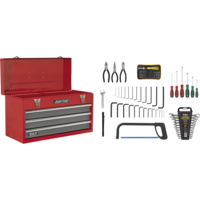 Sealey American Pro 3 Drawer Tool Chest + 93 Piece Tool Kit Red / Grey