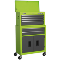 Sealey American Pro 6 Drawer Roller Cabinet and Tool Chest Green / Grey
