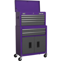 Sealey American Pro 6 Drawer Roller Cabinet and Tool Chest Purple / grey