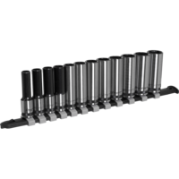 Sealey Black Series 12 Piece 3/8" Drive Deep Hexagon Socket Set 3/8"