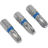 Sealey Colour Coded S2 PZ3 x 25mm Pozi Screwdriver Bit Pack of 3