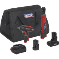 Sealey CP1200 12v Cordless 2 Piece Power Tool Kit 1 x 1.5ah & 1 x 3ah Li-ion Charger Bag
