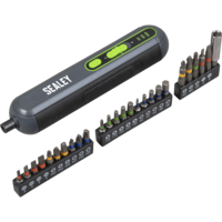 Sealey CP4VSD 4v Cordless Screwdriver and 25 Piece Bit Set 1 x 2ah Integrated Li-ion USB Charger Case