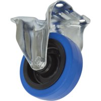 Sealey Fixed Plate Castor Blue Elastic 100mm